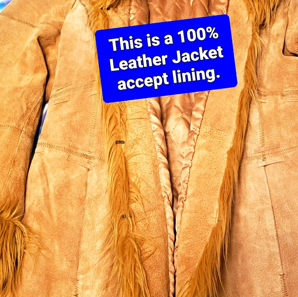 Beige leather cowgirl jacket